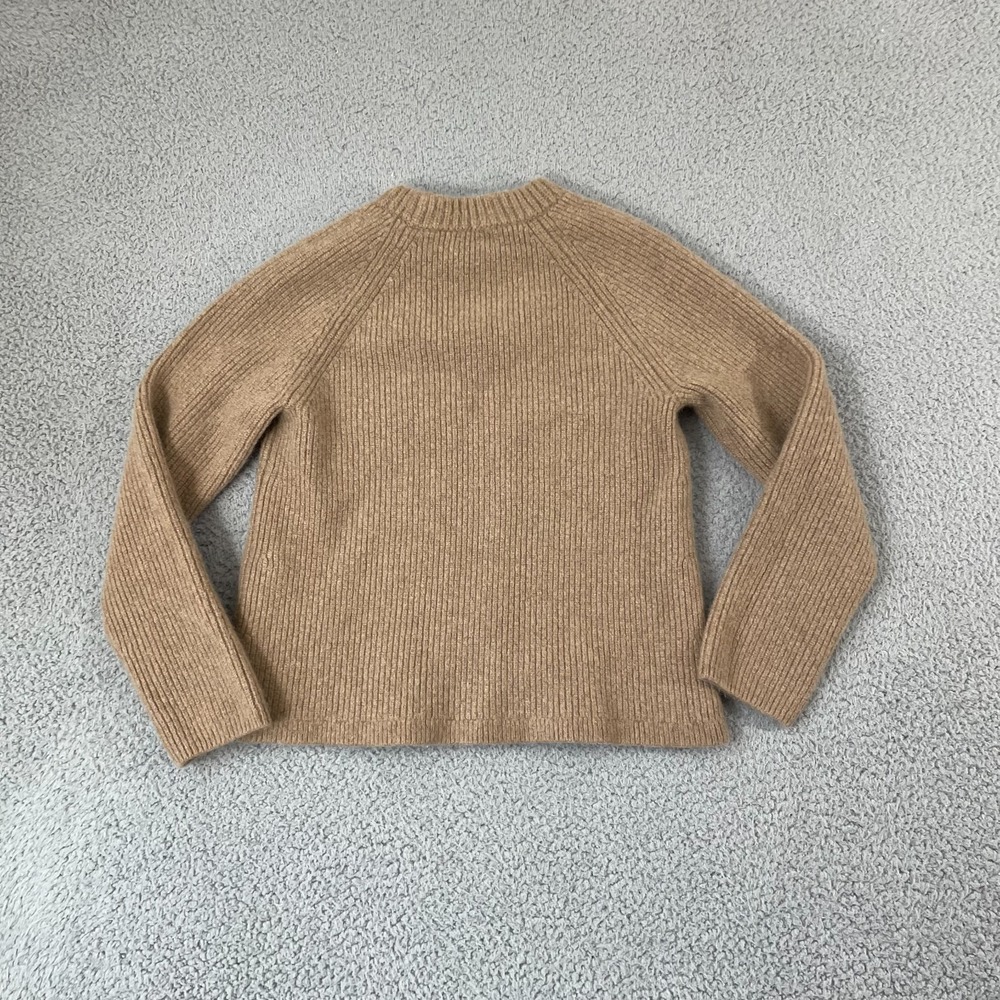 Quince Mongolian Cashmere Fisherman Sweater Women M (SHRUNK) Tan Crewneck - Picture 4 of 7